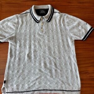 Russell Simmons Limited Edition #33/200 Men's XL 100% Cashmere Polo Sweater Gray